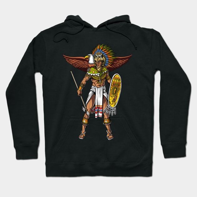 Aztec Eagle Warrior Native Mayan Hoodie by underheaven